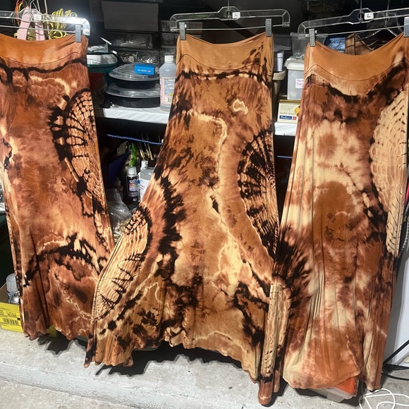 🆕 Hand Tie-Dyed Sunburst Maxi Skirt | Micromodal Blend | Inferno | Asymmetrical - Picture 4 of 4